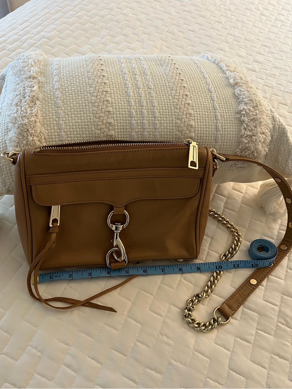 Rebecca Minkoff Caramel Tan Leather Crossbody with Chain Strap